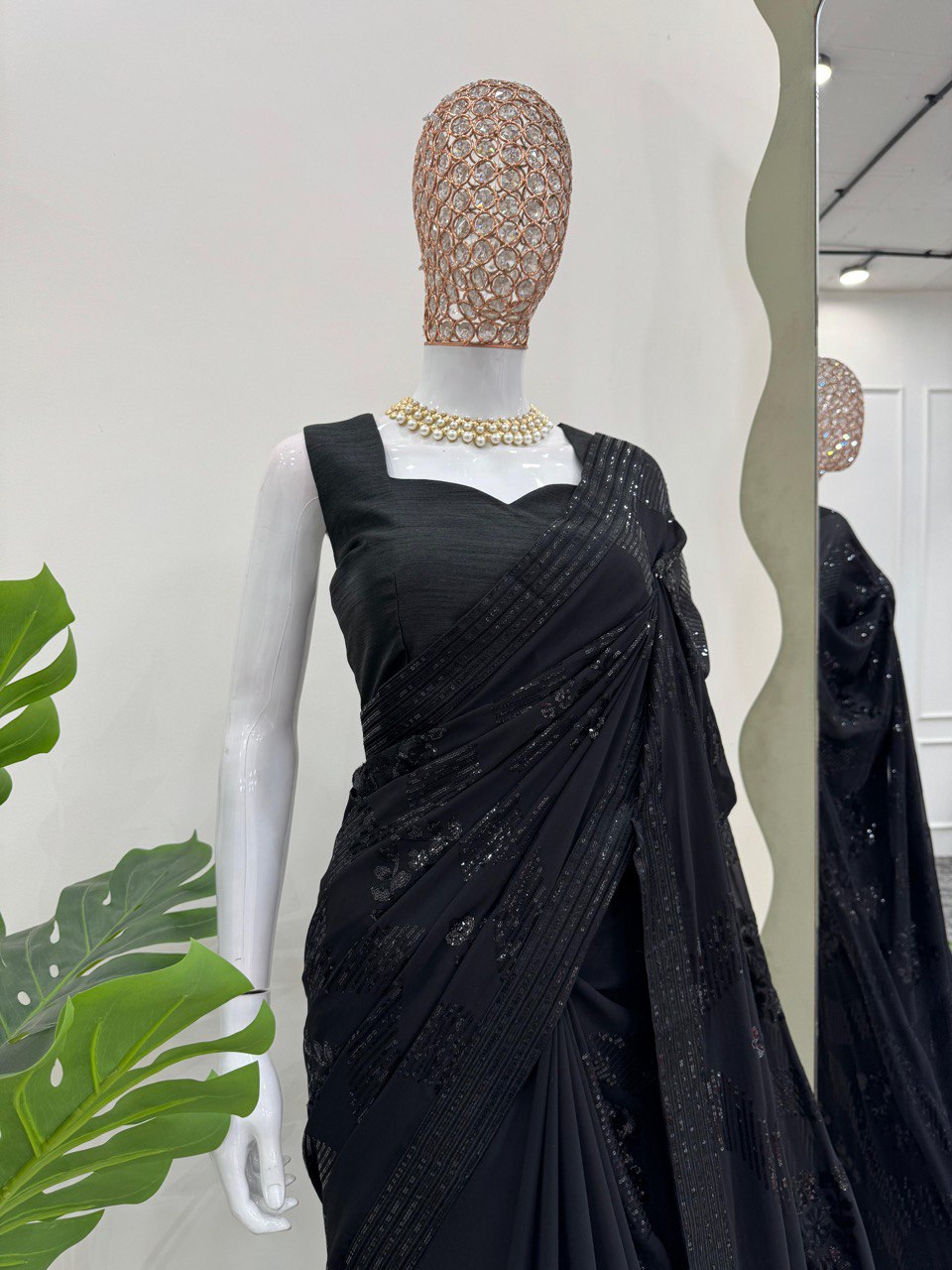 Black Georgette Saree