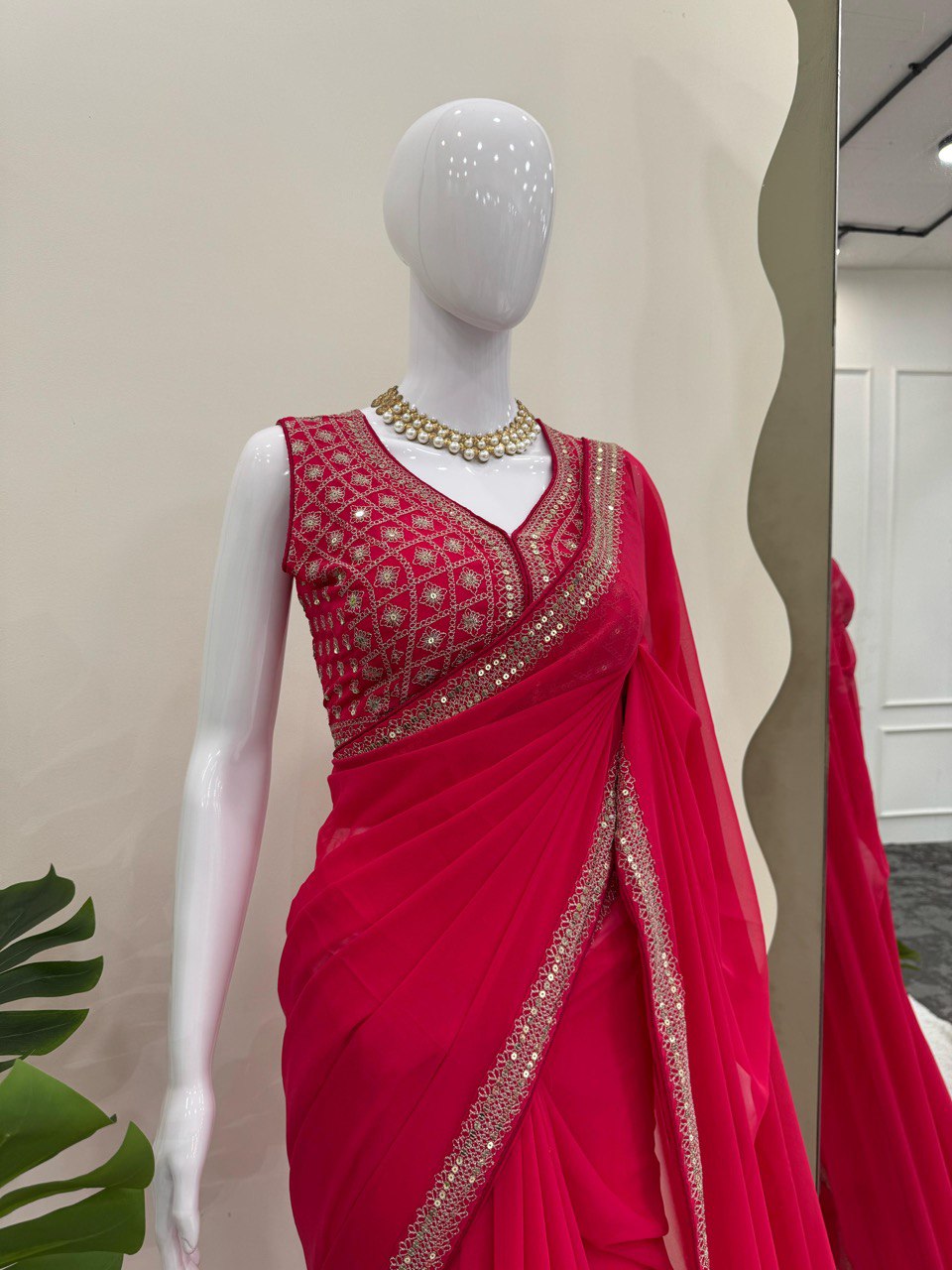 Red Georgette Saree