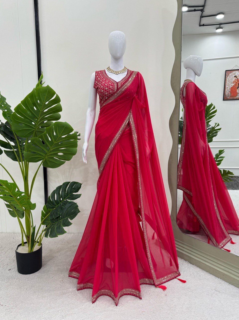 Red Georgette Saree