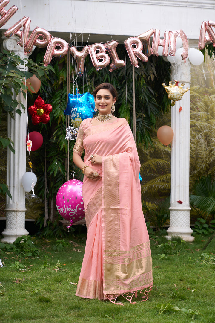 Kiara Pink  Silk Saree