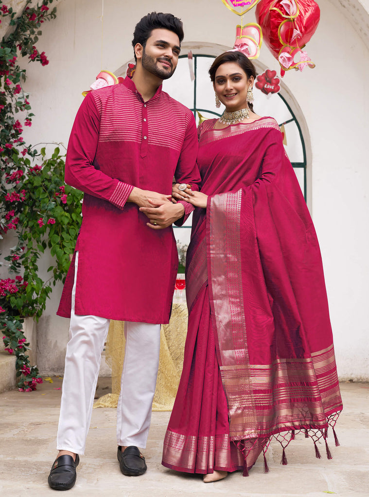 TrendZ Way Best In Trend Fancy Men's Kurta & Best Quality Women's Saree  Limited ComboOffer - flybuy.in