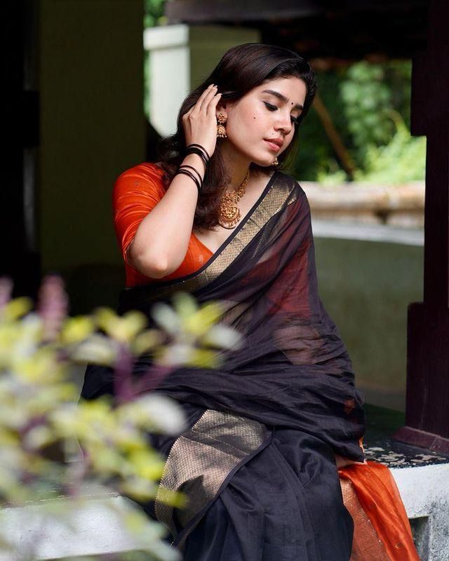 Black Lilan Soft Cotton Saree