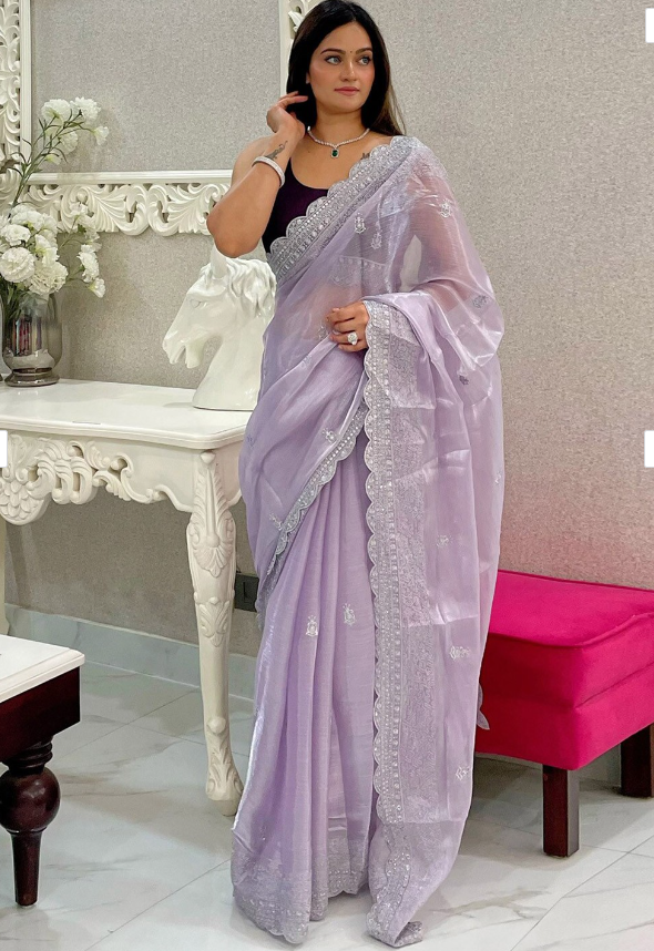 Ethereal Lavender Jimmy choo Saree