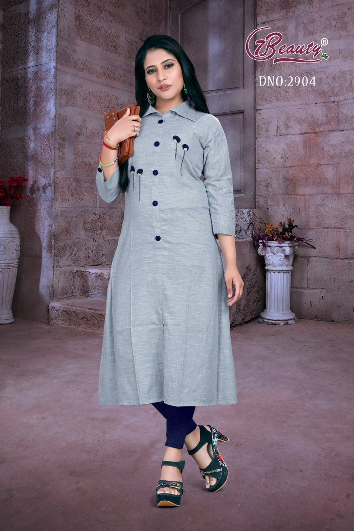 Designer A line kurti with stylish handwork