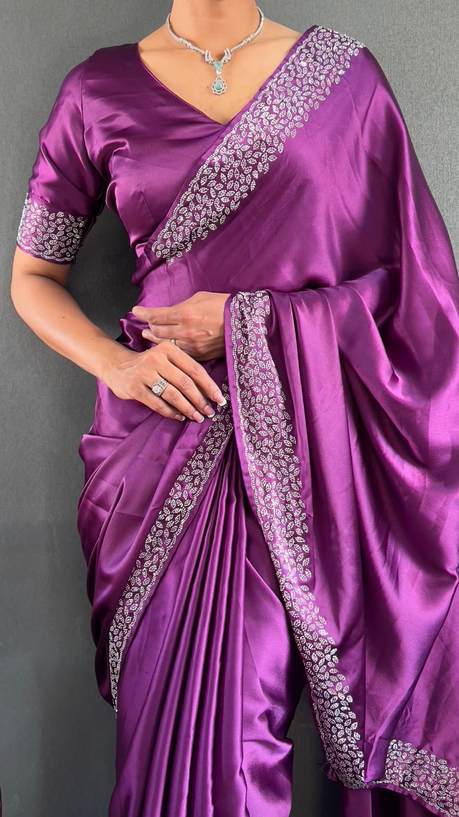 Purple Pure Silk Saree