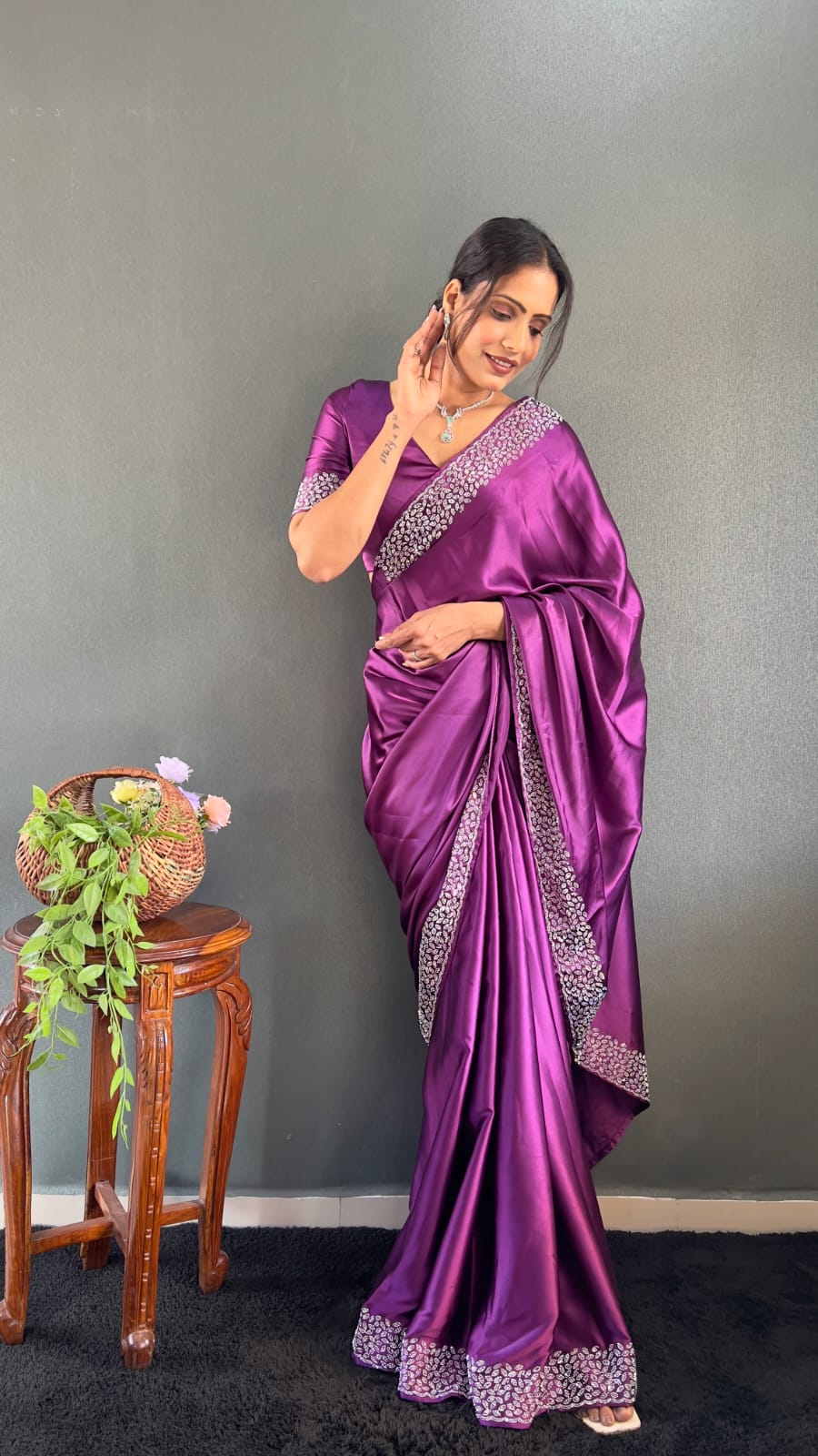 Purple Pure Silk Saree